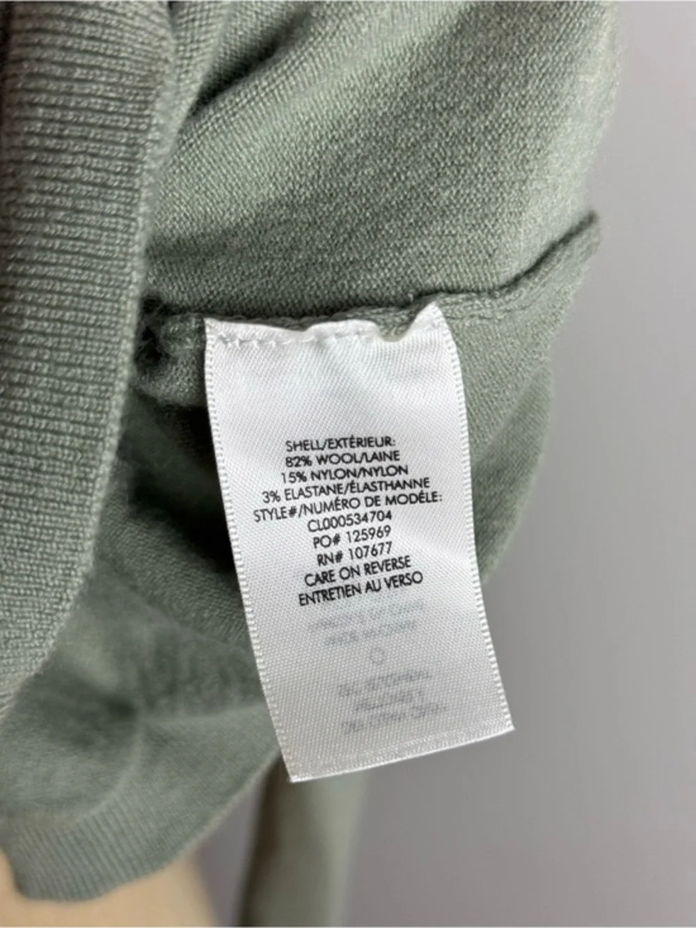 Alice + Olivia Sage Green Wool Blend Crewneck
